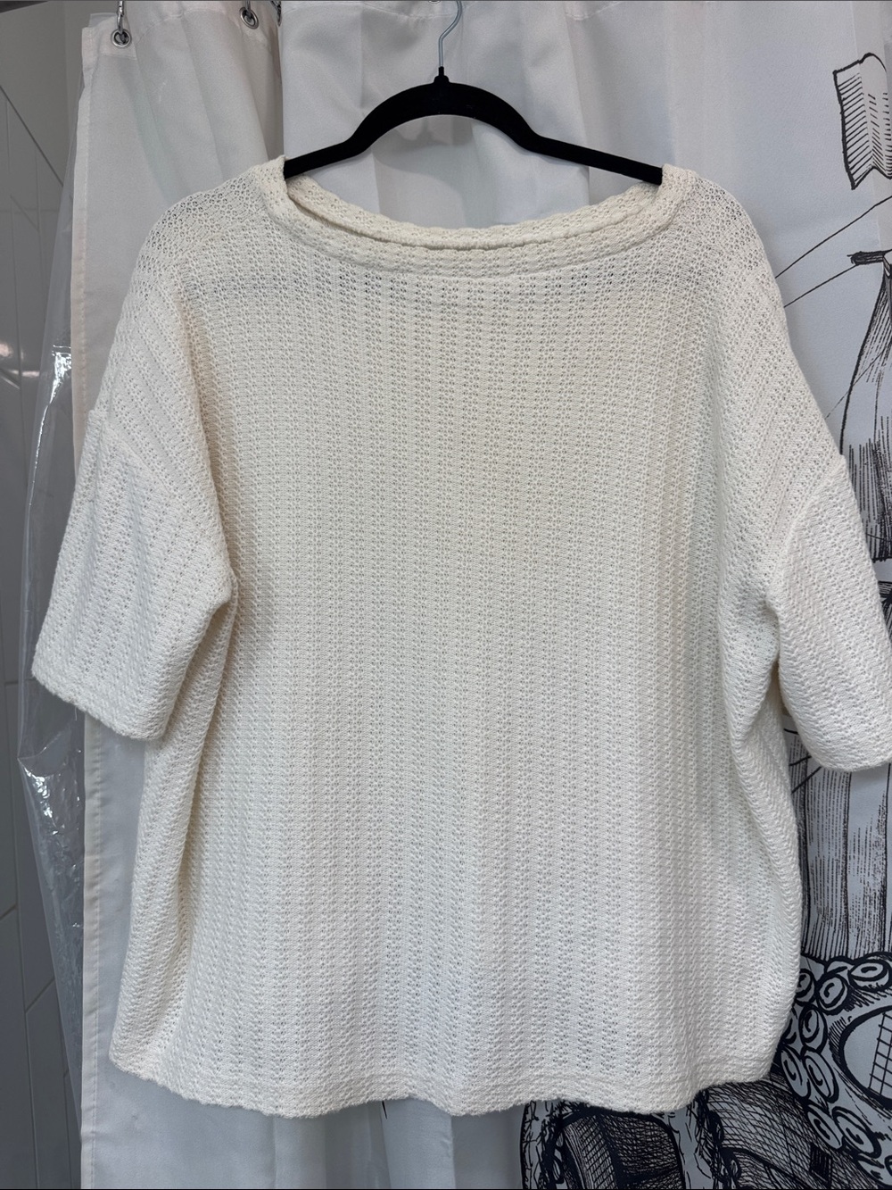 Princess Polly Cream Knit Short-Sleeve Blouse